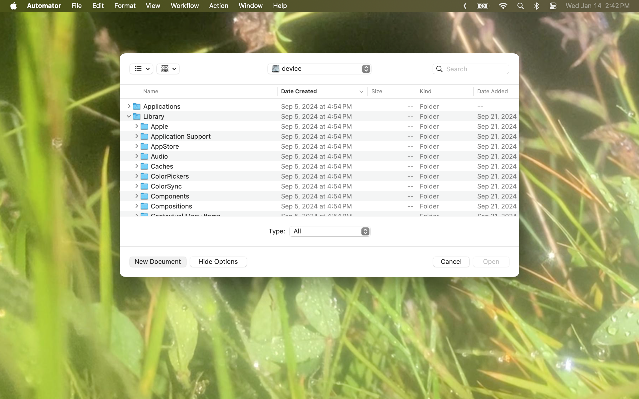 screenshot showing the finder window